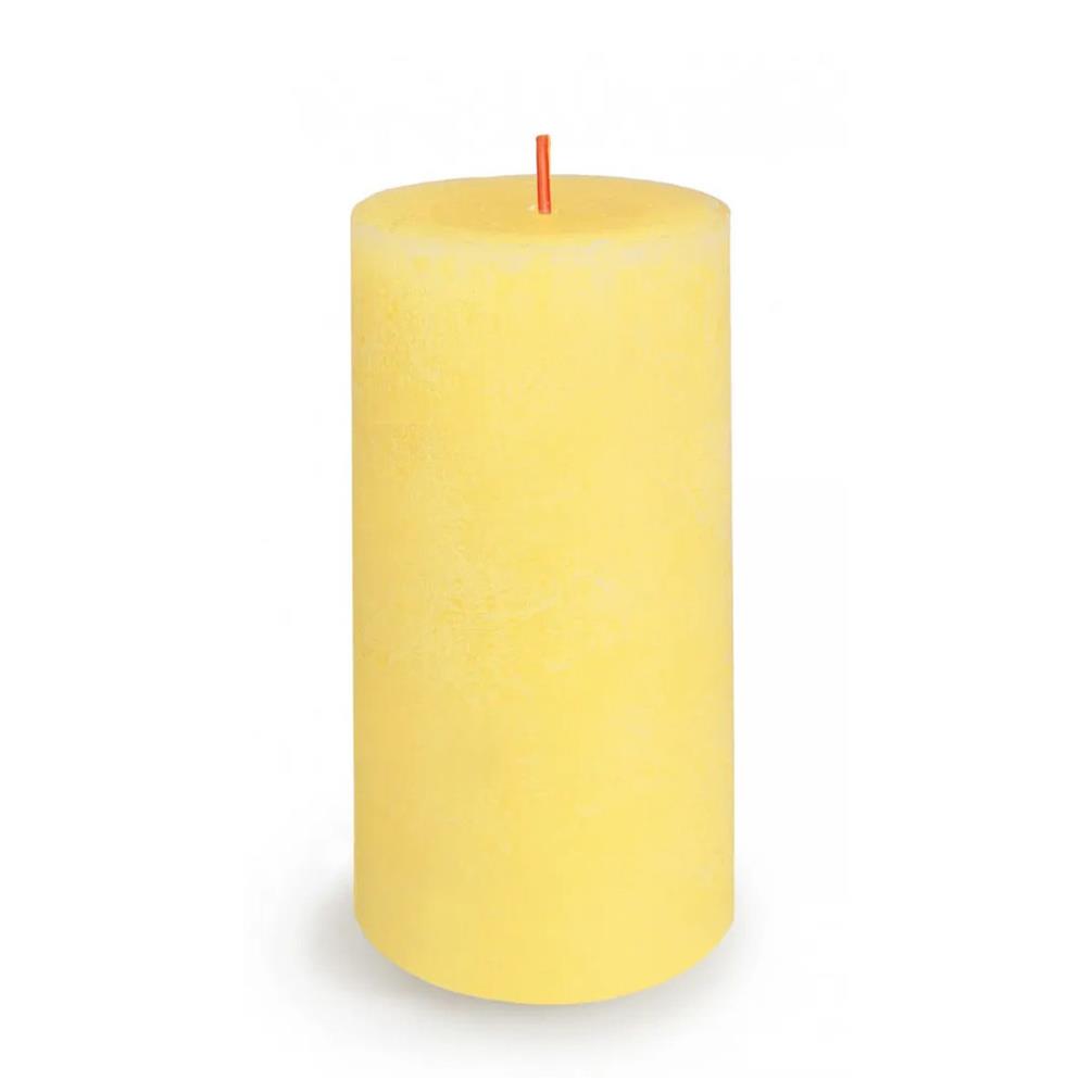 Bolsius Sunny Yellow Rustic Shine Pillar Candle 13cm x 7cm £6.29